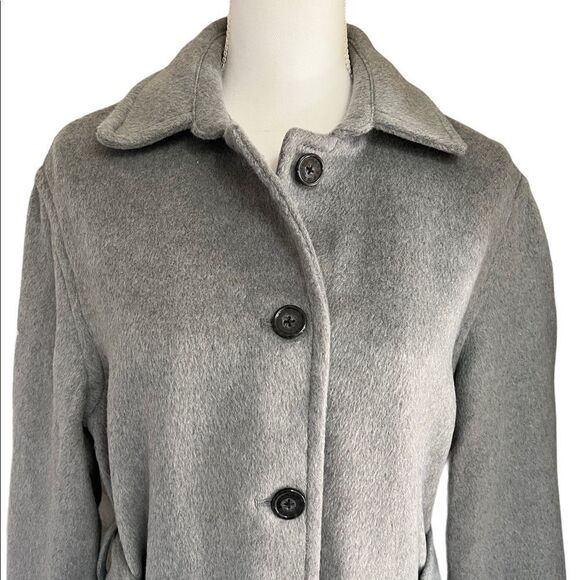 Rails Nadine Heather Grey Belted Wool Blend Trench Coat Size Small - Picture 4 of 14